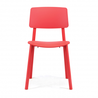 silla confidente rojo etna plastico sin brazos 3