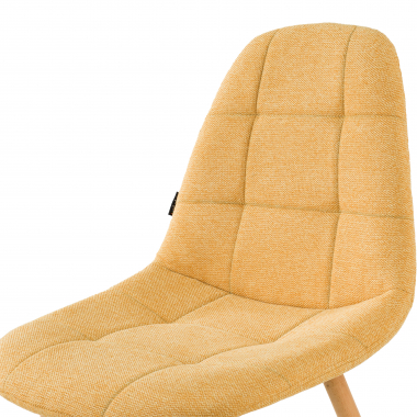 silla nordica amarillo patas de madera tela sin brazos 6
