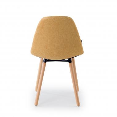 silla nordica amarillo patas de madera tela sin brazos 7