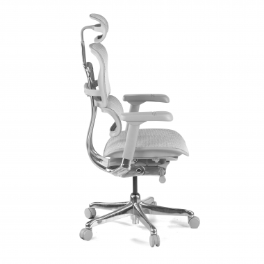 silla ergonomica blanco gris estructura blanca red malla brazos regulables 5d reposacabezas 6