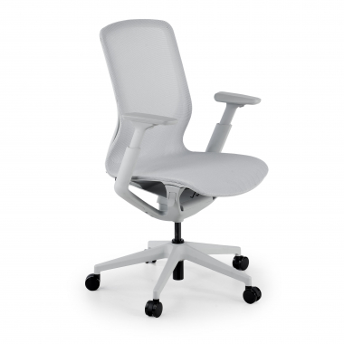 silla oficina de diseno blanco gris kinet malla brazos regulables 3d 1