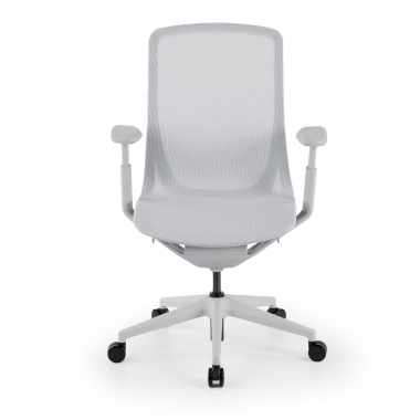 silla oficina de diseno blanco gris kinet malla brazos regulables 3d 3
