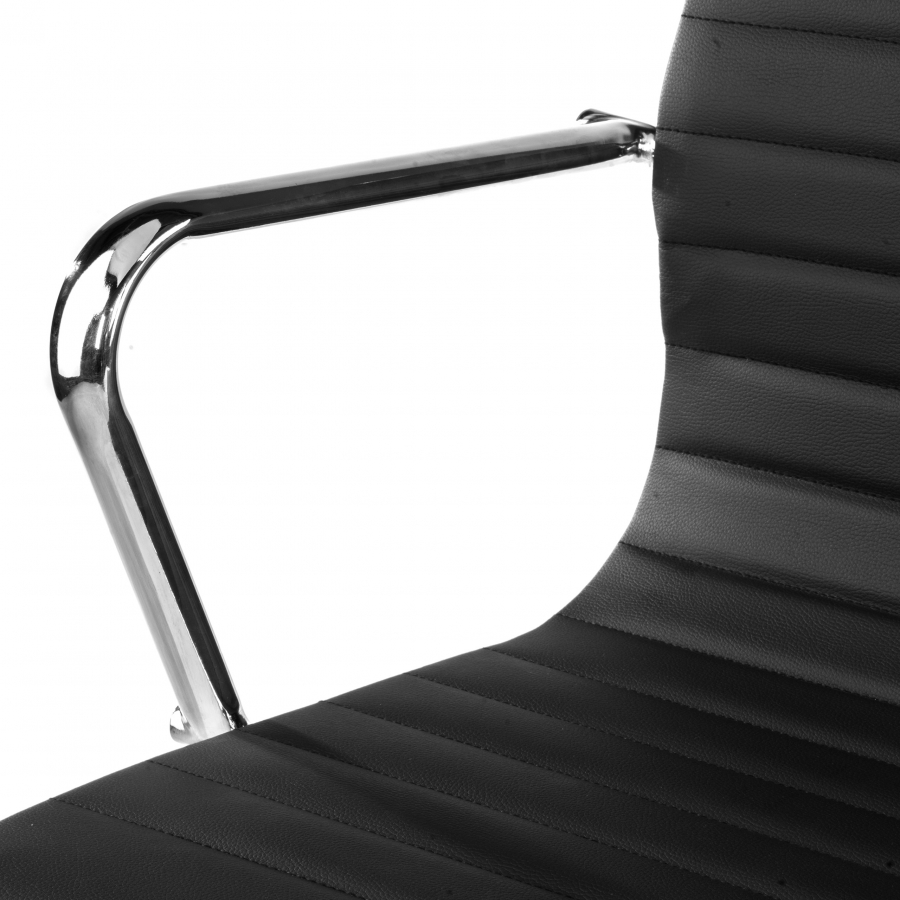 Silla escritorio diseño Spirit, marco de acero, respaldo bajo ecopiel
