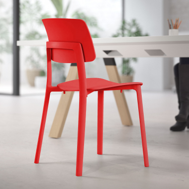 silla confidente rojo etna plastico sin brazos 2