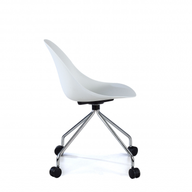 silla de reuniones blanco con ruedas plastico sin brazos 4