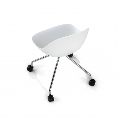silla de reuniones blanco con ruedas plastico sin brazos 7