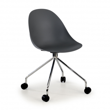 silla de reuniones gris con ruedas plastico sin brazos 1