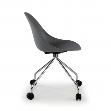 silla de reuniones gris con ruedas plastico sin brazos 4
