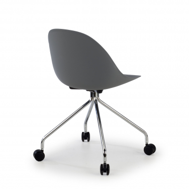 silla de reuniones gris con ruedas plastico sin brazos 5