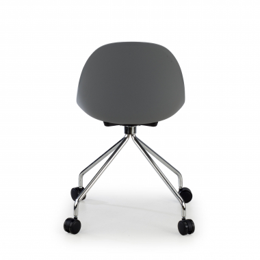 silla de reuniones gris con ruedas plastico sin brazos 6