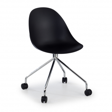 silla de reuniones negro con ruedas plastico sin brazos 1