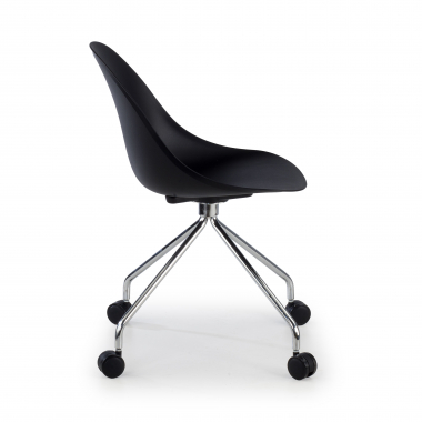 silla de reuniones negro con ruedas plastico sin brazos 4