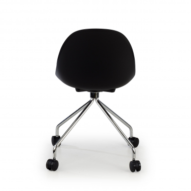 silla de reuniones negro con ruedas plastico sin brazos 6