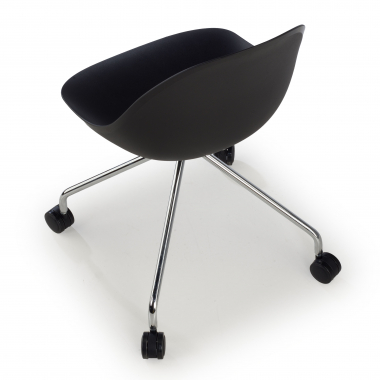 silla de reuniones negro con ruedas plastico sin brazos 7