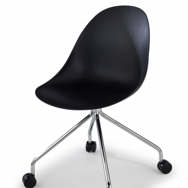 silla de reuniones negro con ruedas plastico sin brazos 8