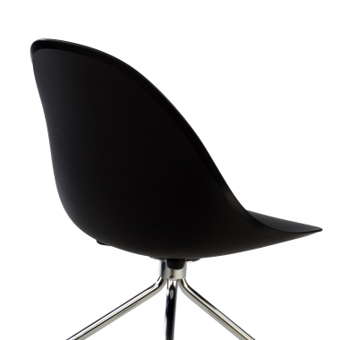 silla de reuniones negro con ruedas plastico sin brazos 9