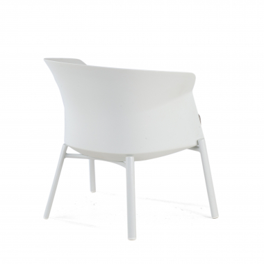 silla sala de espera blanco patas de madera tela sin brazos 5