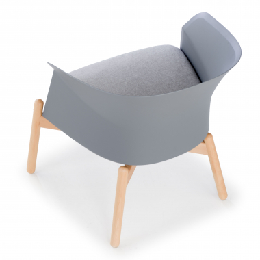 silla sala de espera gris patas de metal tela sin brazos 6