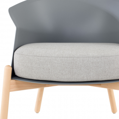 silla sala de espera gris patas de metal tela sin brazos 7