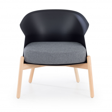 silla sala de espera negro patas de metal tela sin brazos 3