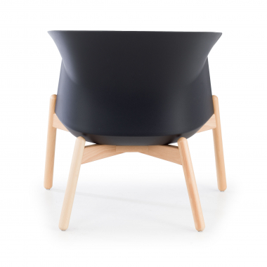silla sala de espera negro patas de metal tela sin brazos 8
