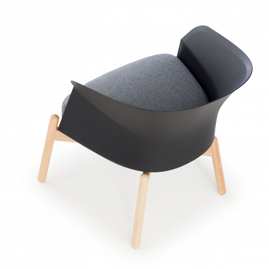 silla sala de espera negro patas de metal tela sin brazos 9