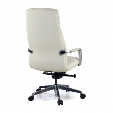 sillon de oficina blanco prestige piel natural brazos tapizados 7