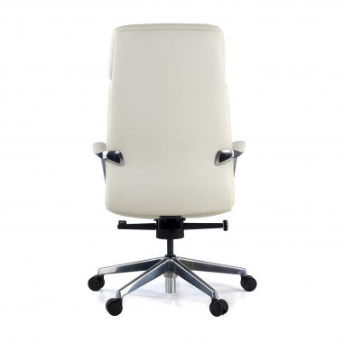 sillon de oficina blanco prestige piel natural brazos tapizados 9