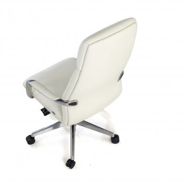 sillon de oficina blanco prestige piel natural brazos tapizados 8