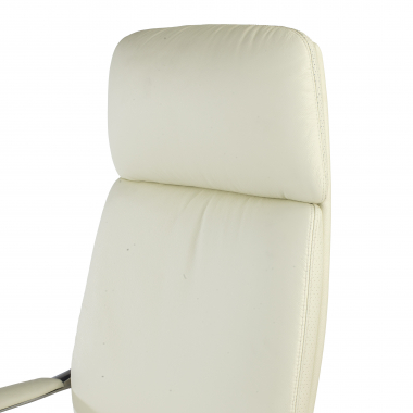 sillon de oficina blanco prestige piel natural brazos tapizados 10