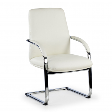 silla confidente blanco prestige piel natural brazos tapizados 1
