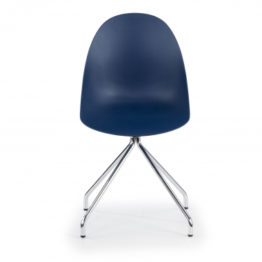 silla de reuniones azul base piramide plastico sin brazos 3
