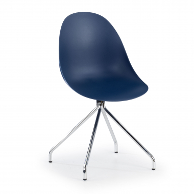 silla de reuniones azul base piramide plastico sin brazos 1