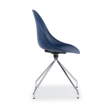 silla de reuniones azul base piramide plastico sin brazos 4