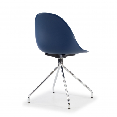 silla de reuniones azul base piramide plastico sin brazos 6