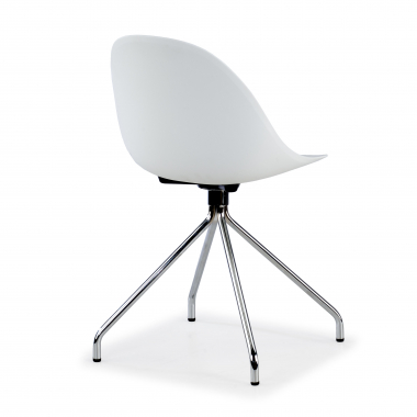silla de reuniones blanco base piramide plastico sin brazos 6