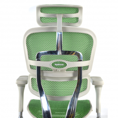 silla ergonomica blanco verde estructura blanca red malla brazos regulables 5d reposacabezas 8