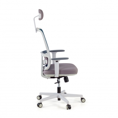 silla de oficina blanco azul kaito malla brazos moviles reposacabezas 4