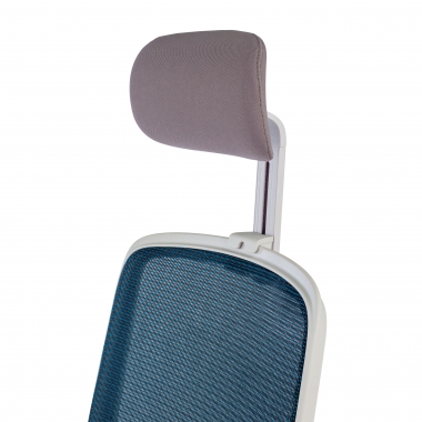 silla de oficina blanco azul kaito malla brazos moviles reposacabezas 8