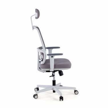 silla de oficina blanco gris kaito malla brazos moviles reposacabezas 4