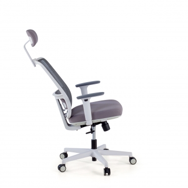 silla de oficina blanco gris kaito malla brazos moviles reposacabezas 5
