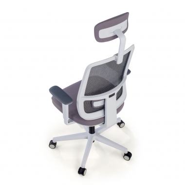 silla de oficina blanco gris kaito malla brazos moviles reposacabezas 8