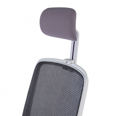 silla de oficina blanco gris kaito malla brazos moviles reposacabezas 9
