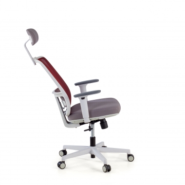 silla de oficina blanco rojo kaito malla brazos moviles reposacabezas 5