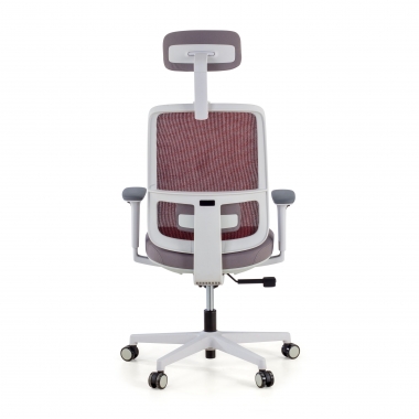 silla de oficina blanco rojo kaito malla brazos moviles reposacabezas 7