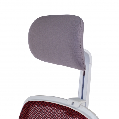 silla de oficina blanco rojo kaito malla brazos moviles reposacabezas 9