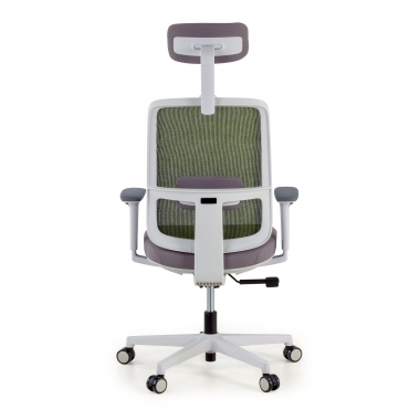 silla de oficina blanco verde kaito malla brazos moviles reposacabezas 7