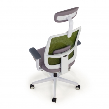 silla de oficina blanco verde kaito malla brazos moviles reposacabezas 8