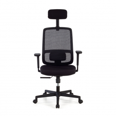 silla de oficina negro estructura negra reposacabezas malla brazos regulables 1d soporte lumbar reposacabezas 3