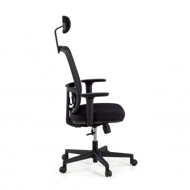 silla de oficina negro estructura negra reposacabezas malla brazos regulables 1d soporte lumbar reposacabezas 4